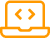 An icon of laptop in yellow colour used as an element to design the home page of Excellent Tutorial